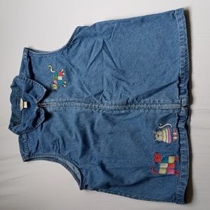 Christopher & Banks vintage Y2K cat embroidered top